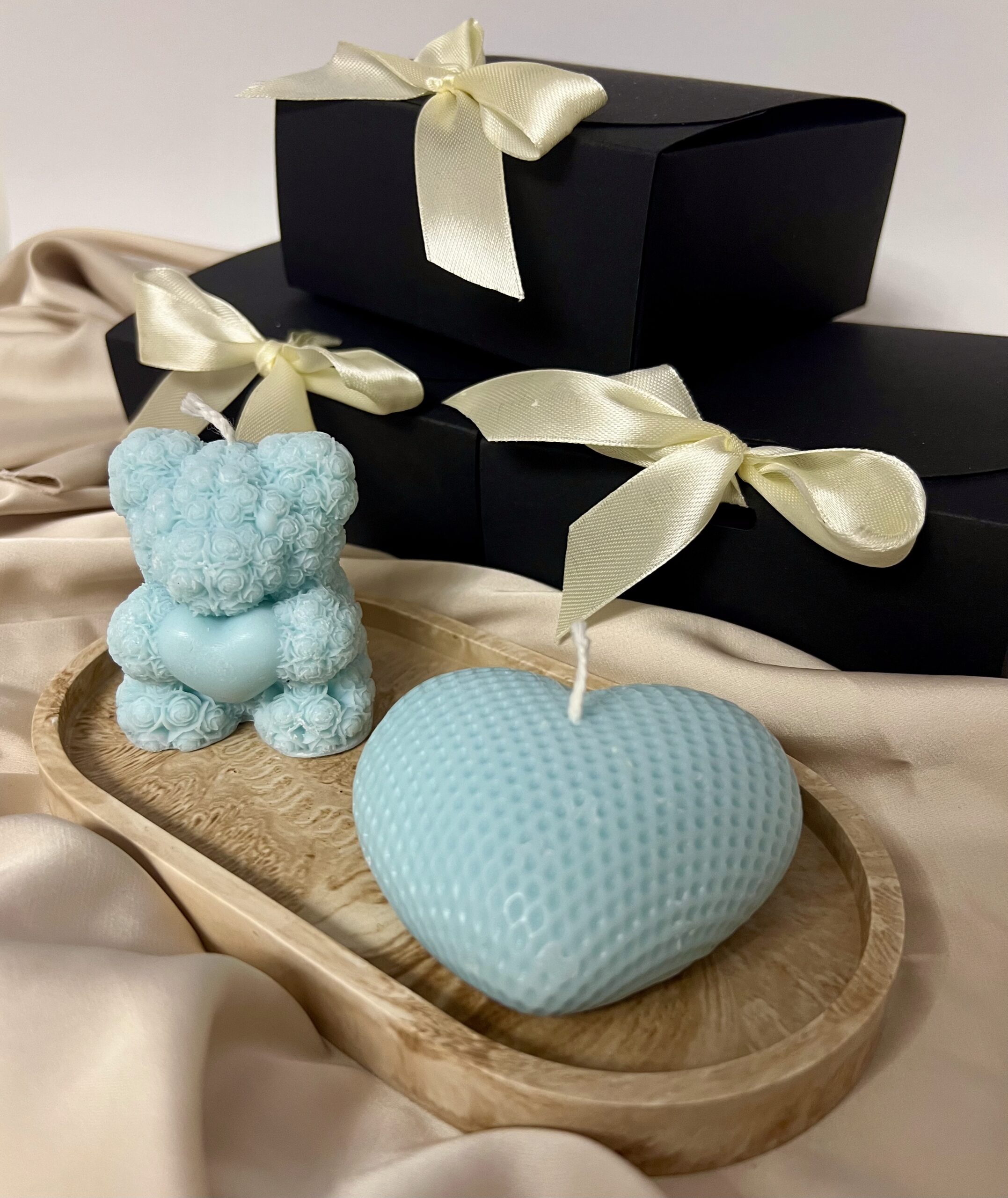 zestaw prezentowy: różany miś i serce zestaw prezentowy: różany miś i serce