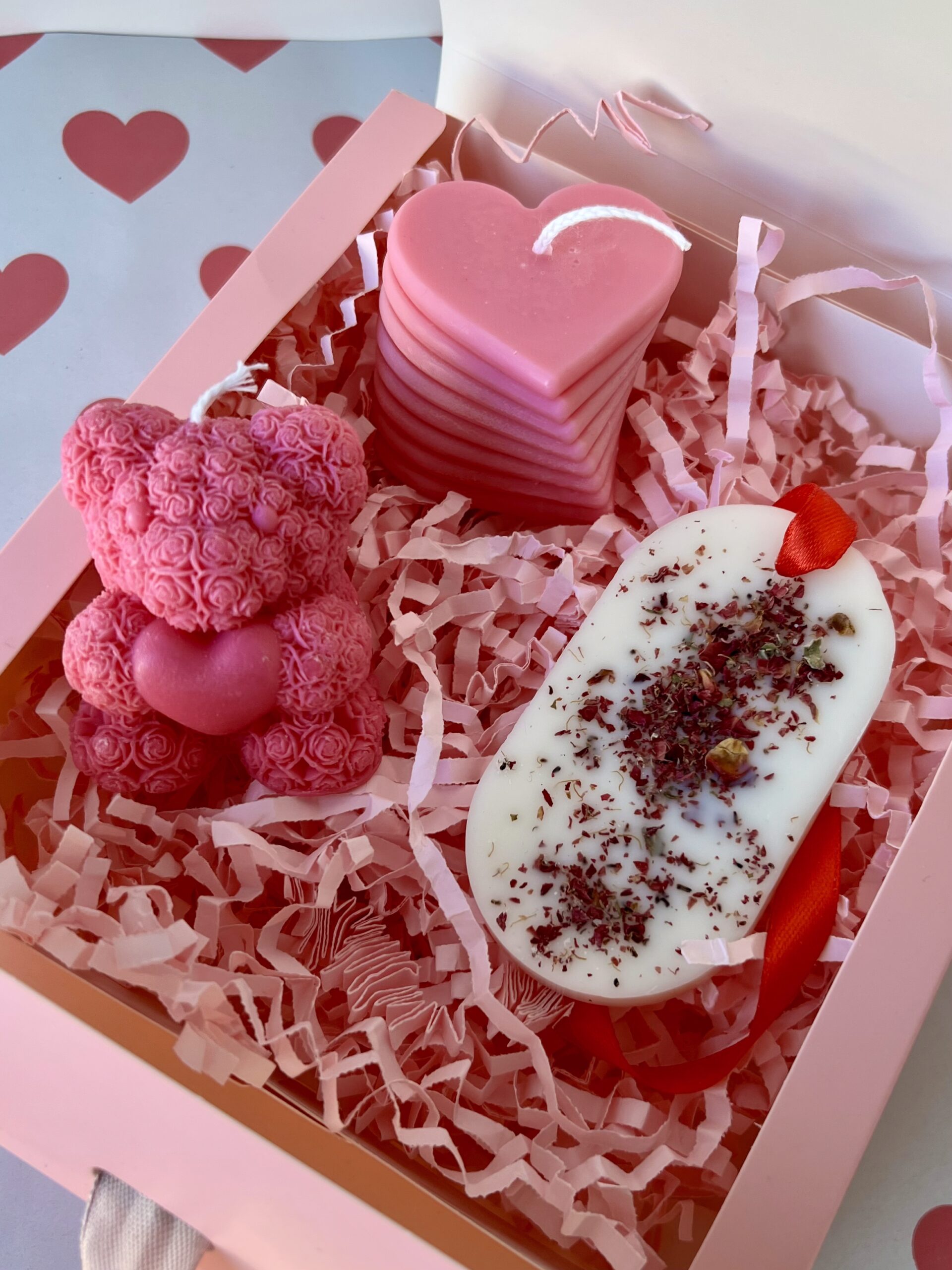 Zestaw Miś różany • spiralne serce • zawieszki - obrazek 2